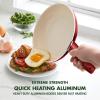 imageGreenPan Rio Healthy Ceramic Nonstick 8quot Frying Pan Skillet and Silicone Spatula Set Soft Grip Handle Breaktfast Meal Set PFASFree Dishwasher Safe Oven Safe RedRed