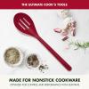 imageGreenPan Silicone Slotted Spoon Cooking Kitchen Utensil Mixing Stirring Serving Flexible Rubber Nonstick Cookware Rigid Steel Core HeatResistant AntiSlip Handle BPAFree Dishwasher Safe RedRed