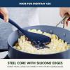 imageGreenPan Silicone Slotted Spoon Cooking Kitchen Utensil Mixing Stirring Serving Flexible Rubber Nonstick Cookware Rigid Steel Core HeatResistant AntiSlip Handle BPAFree Dishwasher Safe RedOxford Blue