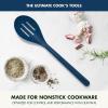 imageGreenPan Silicone Slotted Spoon Cooking Kitchen Utensil Mixing Stirring Serving Flexible Rubber Nonstick Cookware Rigid Steel Core HeatResistant AntiSlip Handle BPAFree Dishwasher Safe RedOxford Blue