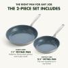 imageGreenPan Treviso 95 and 11 Frying Pan skillet Set NonToxic PFASFree Stainless Steel Ceramic Nonstick Coating Induction Suitable Multi Clad Pouring Rims Dishwasher ampamp Oven Safe to 60095 and 11 Frying Pan Skillet Set