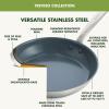 imageGreenPan Treviso 95 and 11 Frying Pan skillet Set NonToxic PFASFree Stainless Steel Ceramic Nonstick Coating Induction Suitable Multi Clad Pouring Rims Dishwasher ampamp Oven Safe to 60095 and 11 Frying Pan Skillet Set