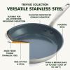 imageGreenPan Treviso 95 and 11 Frying Pan skillet Set NonToxic PFASFree Stainless Steel Ceramic Nonstick Coating Induction Suitable Multi Clad Pouring Rims Dishwasher ampamp Oven Safe to 60012 Frying Pan Skillet with Lid