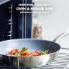 imageGreenPan Treviso 95 and 11 Frying Pan skillet Set NonToxic PFASFree Stainless Steel Ceramic Nonstick Coating Induction Suitable Multi Clad Pouring Rims Dishwasher ampamp Oven Safe to 60095 and 11 Frying Pan Skillet Set