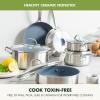imageGreenPan Treviso 95 and 11 Frying Pan skillet Set NonToxic PFASFree Stainless Steel Ceramic Nonstick Coating Induction Suitable Multi Clad Pouring Rims Dishwasher ampamp Oven Safe to 60010 Piece Cookware Pots and Pans Set