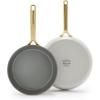 imageGreenPan GP5 Hard Anodized Healthy Ceramic Nonstick 95 ampamp 11 2 Piece Frying Pan Skillet SetHeavy Gauge Scratch ResistantStayFlat Surface Induction Mirror Finish HandleOven SafePFASFree BlueClay