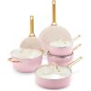 imageGreenPan Reserve Hard Anodized Healthy Ceramic Nonstick 20 cm and 26 cm Frying Pan Skillet Set Gold Handle PFASFree Induction Suitable Oven Safe Blush PinkBlush Pink
