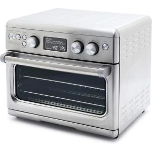 imageGreenPan 13in1 Elite Countertop Convection Oven ampamp Air Fryer PFASFree Ceramic Tray ampamp Pizza Pan Adjustable Racks Multifunction Presets Toaster Bake Broil Roast Proof Dehydrate Oxford BlueSilver