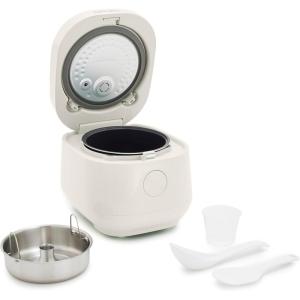imageGreenPan Carb Reducing Electric Rice Cooker 4 Cups Uncooked8 Cooked Rice 10 Presets LED Display Healthier Meals Delay Timer PFASFree Ceramic Nonstick Removable Bowl Cool Touch Steam GraphiteCream