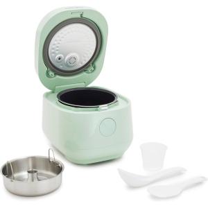 imageGreenPan Carb Reducing Electric Rice Cooker 4 Cups Uncooked8 Cooked Rice 10 Presets LED Display Healthier Meals Delay Timer PFASFree Ceramic Nonstick Removable Bowl Cool Touch Steam GraphiteJulep Green