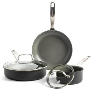 imageGreenPan Chatham Hard Anodized Healthy Ceramic Nonstick 10 Piece Cookware Pots and Pans Set Frying Pan Skillets Saucepans Saute Pan Stockpot Lids PFAS ampamp PFOAFree Dishwasher ampamp Oven Safe GrayGray Hard Anodized