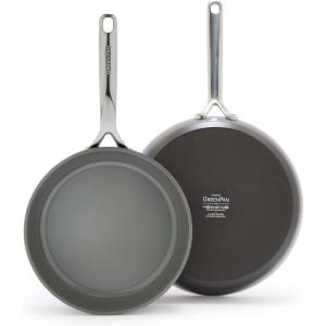 imageGreenPan GP5 Hard Anodized Healthy Ceramic Nonstick 95 ampamp 11 2 Piece Frying Pan Skillet SetHeavy Gauge Scratch ResistantStayFlat Surface Induction Mirror Finish HandleOven SafePFASFree BlueCocoa
