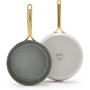 imageGreenPan GP5 Hard Anodized Healthy Ceramic Nonstick 95 ampamp 11 2 Piece Frying Pan Skillet SetHeavy Gauge Scratch ResistantStayFlat Surface Induction Mirror Finish HandleOven SafePFASFree BlueClay