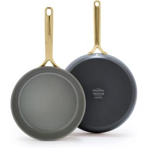 imageGreenPan GP5 Hard Anodized Healthy Ceramic Nonstick 95 ampamp 11 2 Piece Frying Pan Skillet SetHeavy Gauge Scratch ResistantStayFlat Surface Induction Mirror Finish HandleOven SafePFASFree BlueSlate