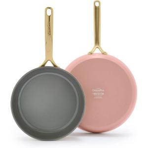 imageGreenPan GP5 Hard Anodized Healthy Ceramic Nonstick 95 ampamp 11 2 Piece Frying Pan Skillet SetHeavy Gauge Scratch ResistantStayFlat Surface Induction Mirror Finish HandleOven SafePFASFree BlueDusty Rose