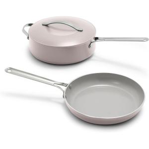 imageGreenPan Nova 10 Frying Pan Skillet and 437QT Saut Pan with Lid Oprahs Favorite Things 2024 PFASFree Ceramic Nonstick Induction Suitable Sear Fry Broil Dishwasher ampamp Oven Safe Deep TealClay