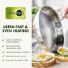 imageGreenPan 11 Piece Stainless Steel Cookware Set Induction Ready TriPly Multiclad Pots ampamp Pans with Lids Compatible on All Cooktops Measurement Markings Dishwasher ampamp Oven SafeSwift Silver HandlesStainless Steel