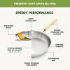 imageGreenPan 11 Piece Stainless Steel Cookware Set Induction Ready TriPly Multiclad Pots ampamp Pans with Lids Compatible on All Cooktops Measurement Markings Dishwasher ampamp Oven SafeSwift Silver HandlesStainless Steel Gold