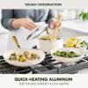 imageGreenPan 12 Piece Nonstick Swift Cookware Set Ceramic PFASFree Pots ampamp Pans with Lids Dishwasher ampamp OvenBroiler Safe to 600F Kitchen Cooking Set Sauce Saute Stock Frying Pans CreamCream