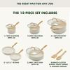 imageGreenPan 12 Piece Nonstick Swift Cookware Set Ceramic PFASFree Pots ampamp Pans with Lids Dishwasher ampamp OvenBroiler Safe to 600F Kitchen Cooking Set Sauce Saute Stock Frying Pans CreamCream