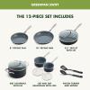 imageGreenPan 12 Piece Nonstick Swift Cookware Set Ceramic PFASFree Pots ampamp Pans with Lids Dishwasher ampamp OvenBroiler Safe to 600F Kitchen Cooking Set Sauce Saute Stock Frying Pans CreamGray