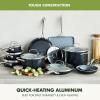 imageGreenPan 12 Piece Nonstick Swift Cookware Set Ceramic PFASFree Pots ampamp Pans with Lids Dishwasher ampamp OvenBroiler Safe to 600F Kitchen Cooking Set Sauce Saute Stock Frying Pans CreamGray