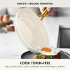 imageGreenPan 12 Piece Nonstick Swift Cookware Set Ceramic PFASFree Pots ampamp Pans with Lids Dishwasher ampamp OvenBroiler Safe to 600F Kitchen Cooking Set Sauce Saute Stock Frying Pans CreamCream