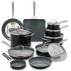 imageGreenPan 12 Piece Nonstick Swift Cookware Set Ceramic PFASFree Pots ampamp Pans with Lids Dishwasher ampamp OvenBroiler Safe to 600F Kitchen Cooking Set Sauce Saute Stock Frying Pans CreamGray