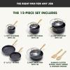 imageGreenPan 12 Piece Nonstick Swift Cookware Set Ceramic PFASFree Pots ampamp Pans with Lids Dishwasher ampamp OvenBroiler Safe to 600F Kitchen Cooking Set Sauce Saute Stock Frying Pans CreamBlack