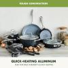 imageGreenPan 12 Piece Nonstick Swift Cookware Set Ceramic PFASFree Pots ampamp Pans with Lids Dishwasher ampamp OvenBroiler Safe to 600F Kitchen Cooking Set Sauce Saute Stock Frying Pans CreamGray