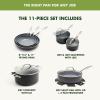 imageGreenPan 16 Piece Valencia Pro Ceramic Nonstick Cookware Set PFASFree Induction Ready Hard Anodized Pots ampamp Pans with Lids Compatible on All Cooktops Dishwasher ampamp Oven Safe GrayGray