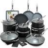 imageGreenPan 16 Piece Valencia Pro Ceramic Nonstick Cookware Set PFASFree Induction Ready Hard Anodized Pots ampamp Pans with Lids Compatible on All Cooktops Dishwasher ampamp Oven Safe GrayGray