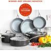 imageGreenPan 16 Piece Valencia Pro Ceramic Nonstick Cookware Set PFASFree Induction Ready Hard Anodized Pots ampamp Pans with Lids Compatible on All Cooktops Dishwasher ampamp Oven Safe GrayGray