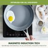 imageGreenPan 16 Piece Valencia Pro Ceramic Nonstick Cookware Set PFASFree Induction Ready Hard Anodized Pots ampamp Pans with Lids Compatible on All Cooktops Dishwasher ampamp Oven Safe GrayGray