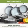 imageGreenPan 16 Piece Valencia Pro Ceramic Nonstick Cookware Set PFASFree Induction Ready Hard Anodized Pots ampamp Pans with Lids Compatible on All Cooktops Dishwasher ampamp Oven Safe GrayGray