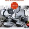 imageGreenPan 16 Piece Valencia Pro Ceramic Nonstick Cookware Set PFASFree Induction Ready Hard Anodized Pots ampamp Pans with Lids Compatible on All Cooktops Dishwasher ampamp Oven Safe GrayGray