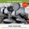 imageGreenPan 16 Piece Valencia Pro Ceramic Nonstick Cookware Set PFASFree Induction Ready Hard Anodized Pots ampamp Pans with Lids Compatible on All Cooktops Dishwasher ampamp Oven Safe GrayGray