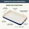 imageGreenPan 18quot x 11quot Double Burner Griddle Pan Hard Anodized Healthy Ceramic Nonstick PFASFree Stainless Steel Handles Stovetop Cooking Dishwasher Safe Oven ampamp Broiler Safe Cookware BlackOxford Blue