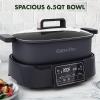 imageGreenPan 65QT MultiCooker Skillet Grill ampamp Slow Cooker 8in1 Presets to SauteSteam Grill Stew StirFryHeat ampamp Cook Rice Healthy Ceramic Nonstick ampamp Dishwasher Safe Parts Matte Black