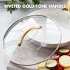 imageGreenPan 8quot Tempered Glass Lid for Pots and Pans Cookware GoldTone Handle with Matte Finish Dishwasher and Oven SafeGold