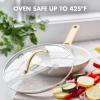 imageGreenPan 8quot Tempered Glass Lid for Pots and Pans Cookware GoldTone Handle with Matte Finish Dishwasher and Oven SafeGold