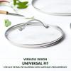 imageGreenPan 8quot Tempered Glass Lid for Pots and Pans Cookware GoldTone Handle with Matte Finish Dishwasher and Oven SafeSilver