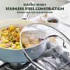 imageGreenPan 8quot Tempered Glass Lid for Pots and Pans Cookware GoldTone Handle with Matte Finish Dishwasher and Oven SafeSilver