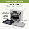 imageGreenPan Bistro Stainless Steel 9in1 Air Fry Oven Nonstick Baking Pan Stainless Steel Rack and Basket Fast Heating Multifunction Presets CoolTouch Handle PFASFree Easy Cleanup Crumb TrayStainless Steel