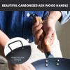 imageGreenPan Carbon Steel Wok 14 Flat Bottom Durable StirFry Pan PreSeasoned Nonstick Patina High Heat Retention Induction Ash Wood Handle Kyoto BlackBlack