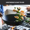 imageGreenPan Carbon Steel Wok 14 Flat Bottom Durable StirFry Pan PreSeasoned Nonstick Patina High Heat Retention Induction Ash Wood Handle Kyoto BlackBlack