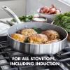 imageGreenPan Chatham 12 Piece Stainless Steel Cookware Set NonToxic PFASFree Healthy Ceramic Nonstick Dishwasher Safe Oven Safe Frypan Skillet Saut Saucepan Bamboo Utensils Silver