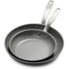 imageGreenPan Chatham Hard Anodized Healthy Ceramic Nonstick 8quot and 10quot Frying Pan Skillet Set Omelette and Egg Pan PFASFree Dishwasher Safe Oven Safe GrayGray