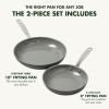 imageGreenPan Chatham Hard Anodized Healthy Ceramic Nonstick 8quot and 10quot Frying Pan Skillet Set Omelette and Egg Pan PFASFree Dishwasher Safe Oven Safe GrayGray