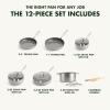 imageGreenPan Chatham TriPly Stainless Steel 12 Piece Cookware Pots and Pans Set PFOA and PFASFree Multi Clad Induction Fry Saute Sauce Pans Stock Pot Dishwasher Safe Oven ampamp Broiler Safe Silver